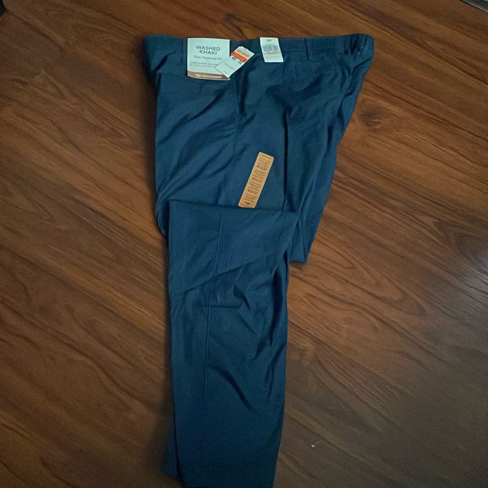 New Mens Dockers washed khaki slim tapered fit stretch comfort lightweight 40x32